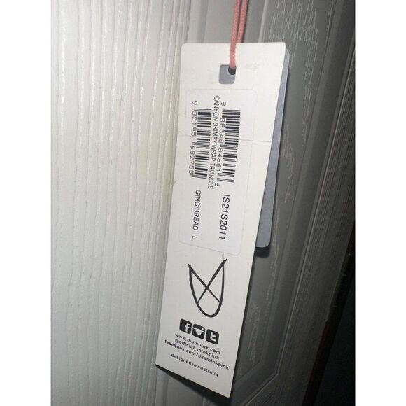 NWT MINKPINK Canyon Wrap Triangle Bikini Top in Gingerbread Brown SZ LG - Picture 11 of 16